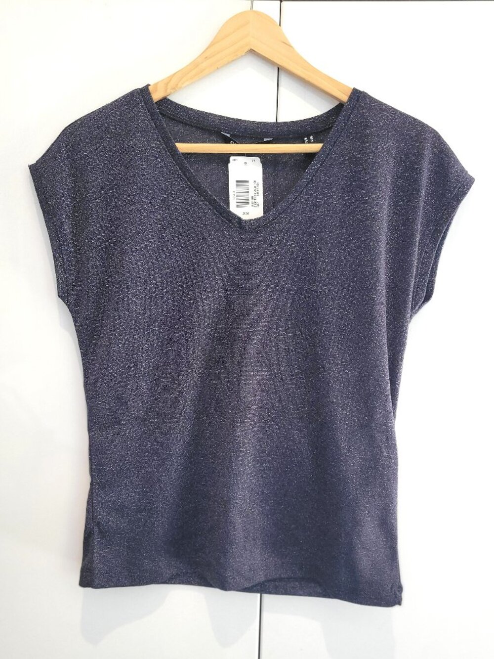 NWT Only Silvery Lurex Top Navy Blue or "Night Sky" Style #15136069 Size S